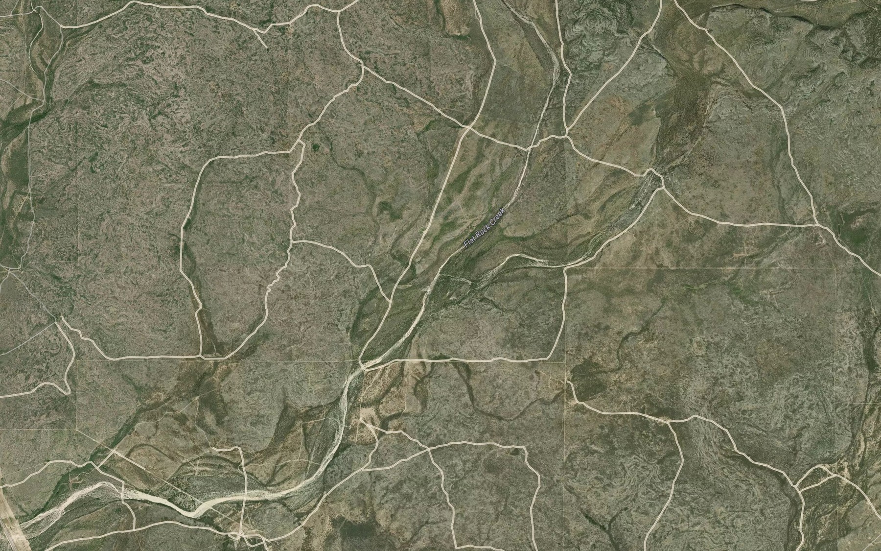 Satellite map of the Flat Rock Creek