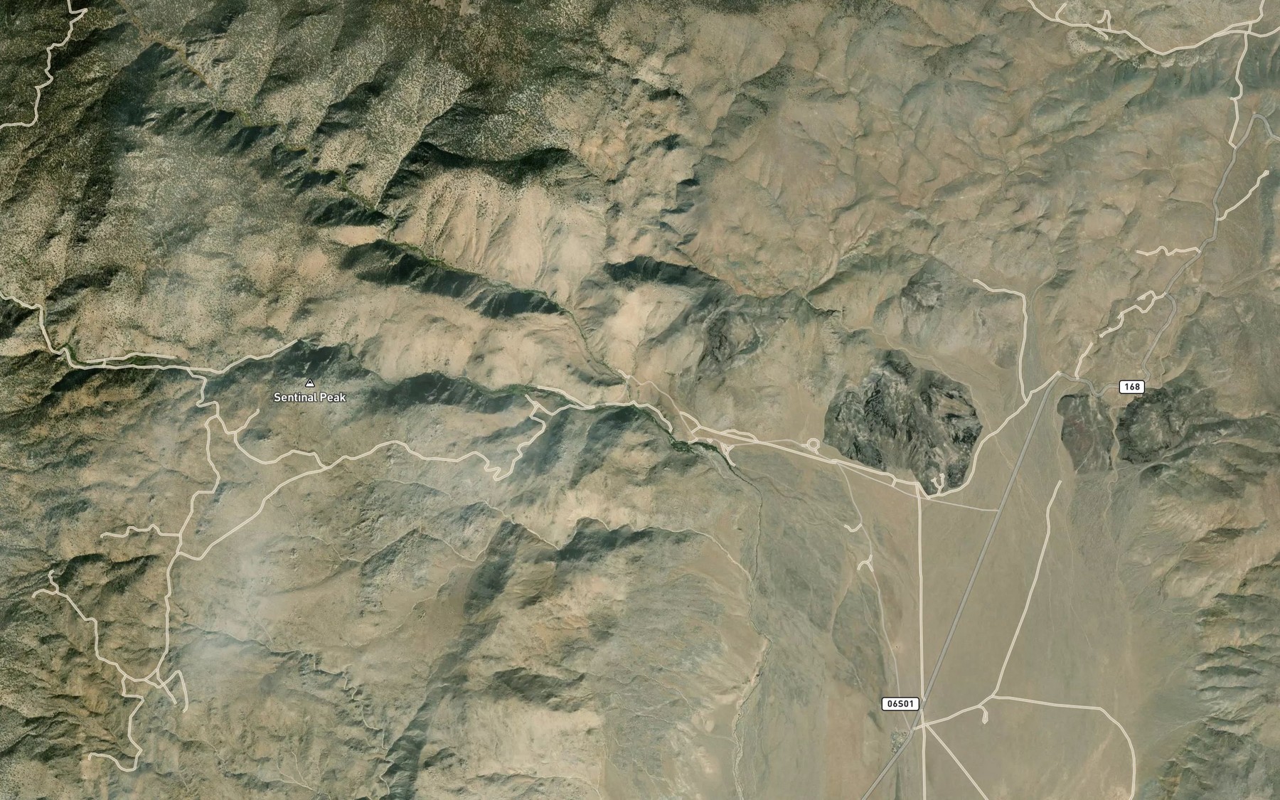 Satellite map of the Crooked Creek