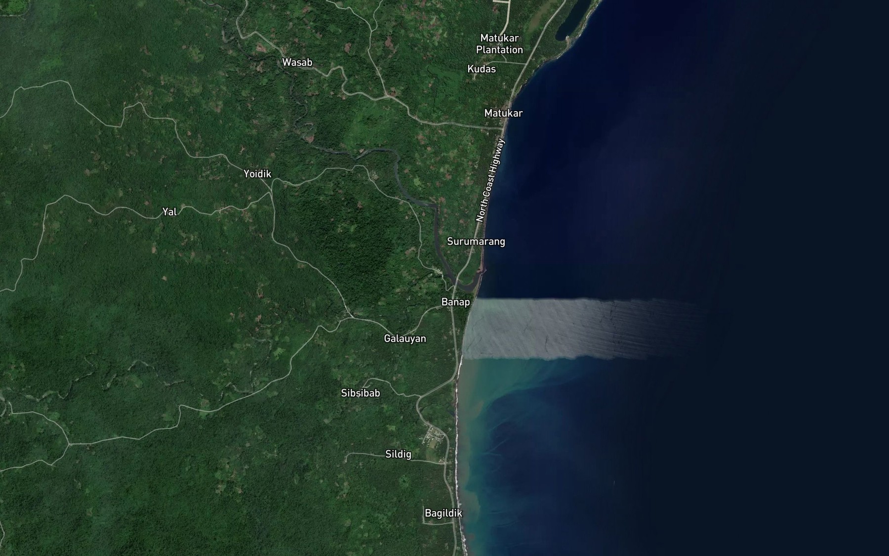 Satellite map of the Dom River