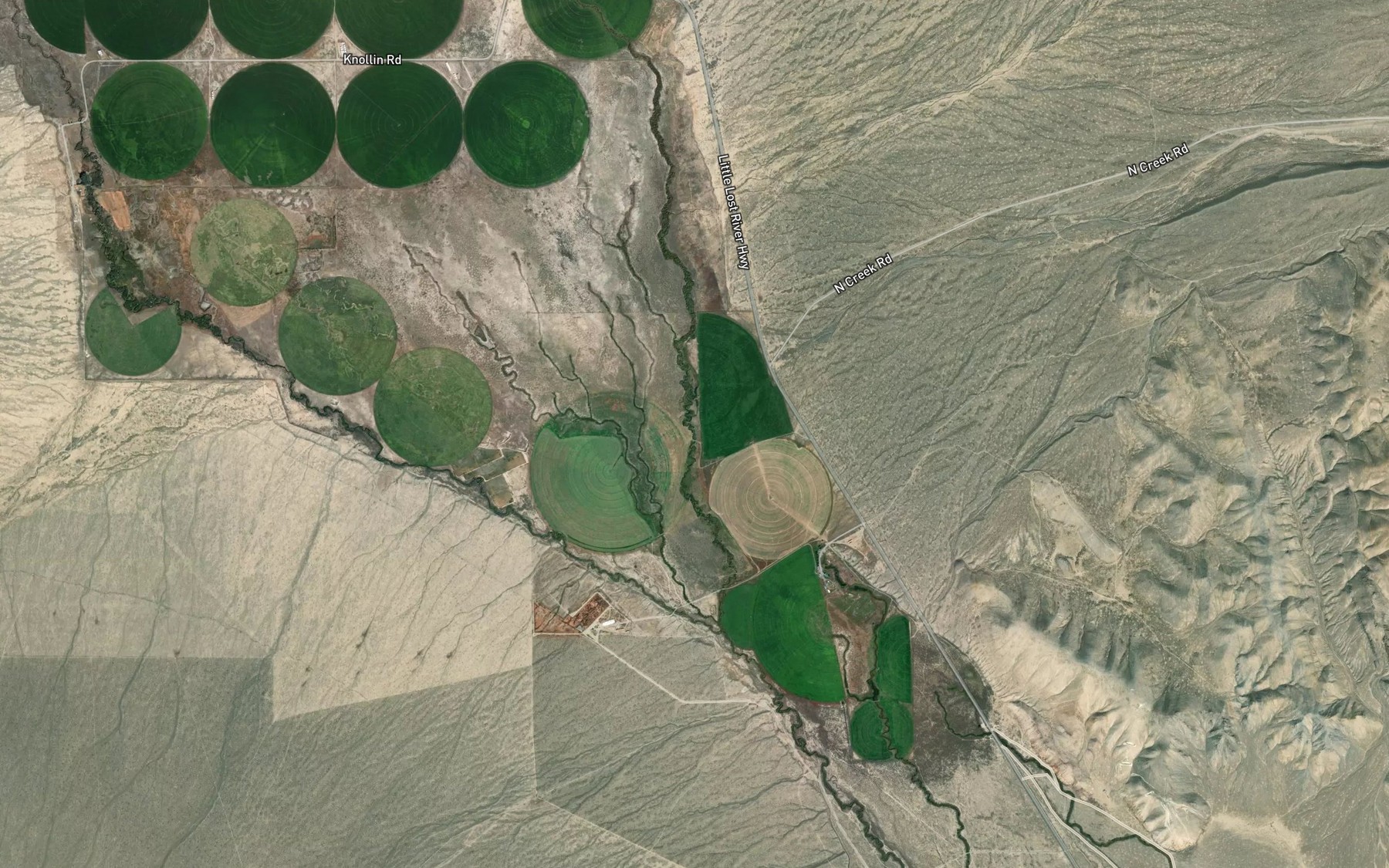Satellite map of the North Creek