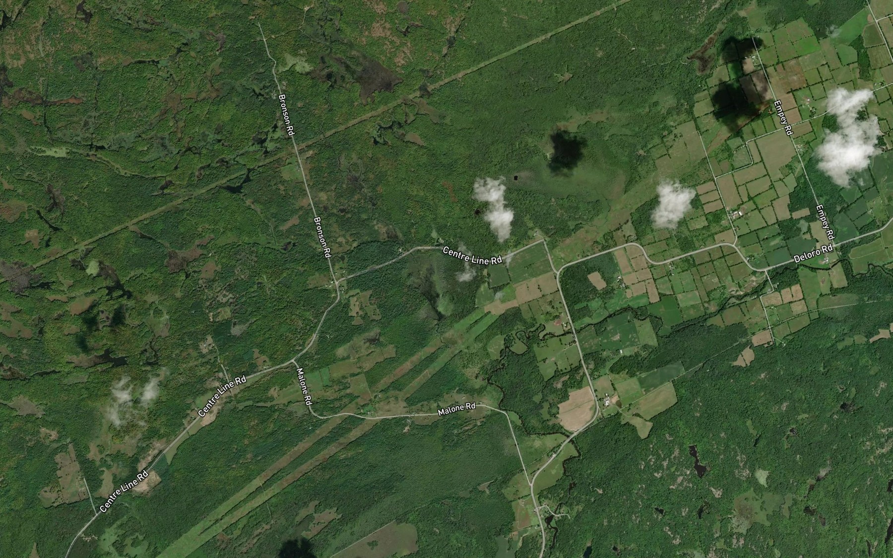 Satellite map of the Gawley Creek