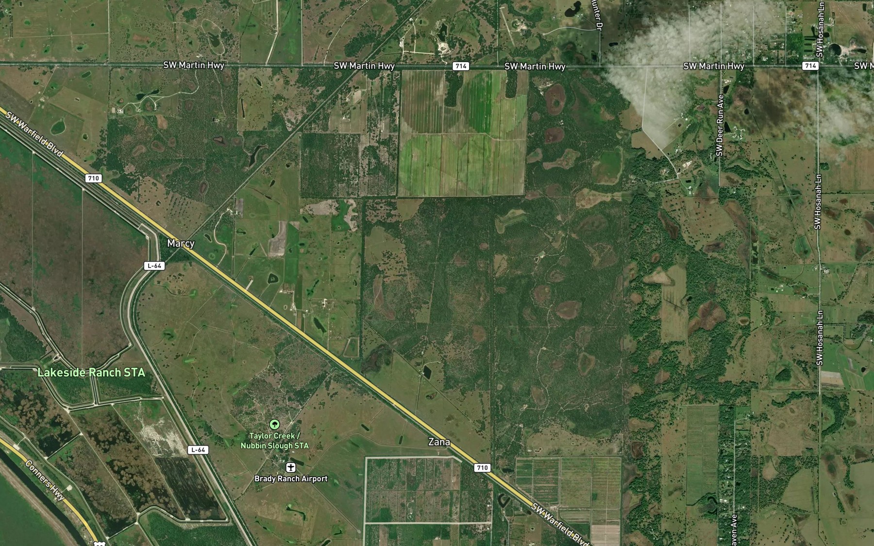 Satellite map of the Myrtle Slough