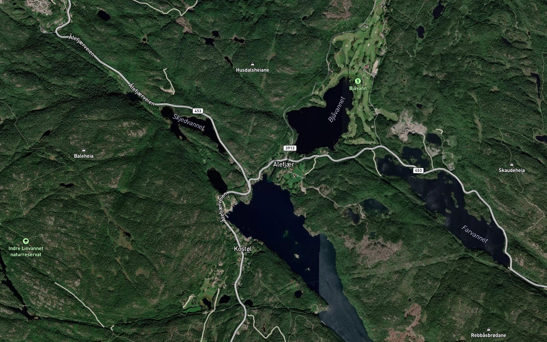 Satellite map of the Alefjaerbekken