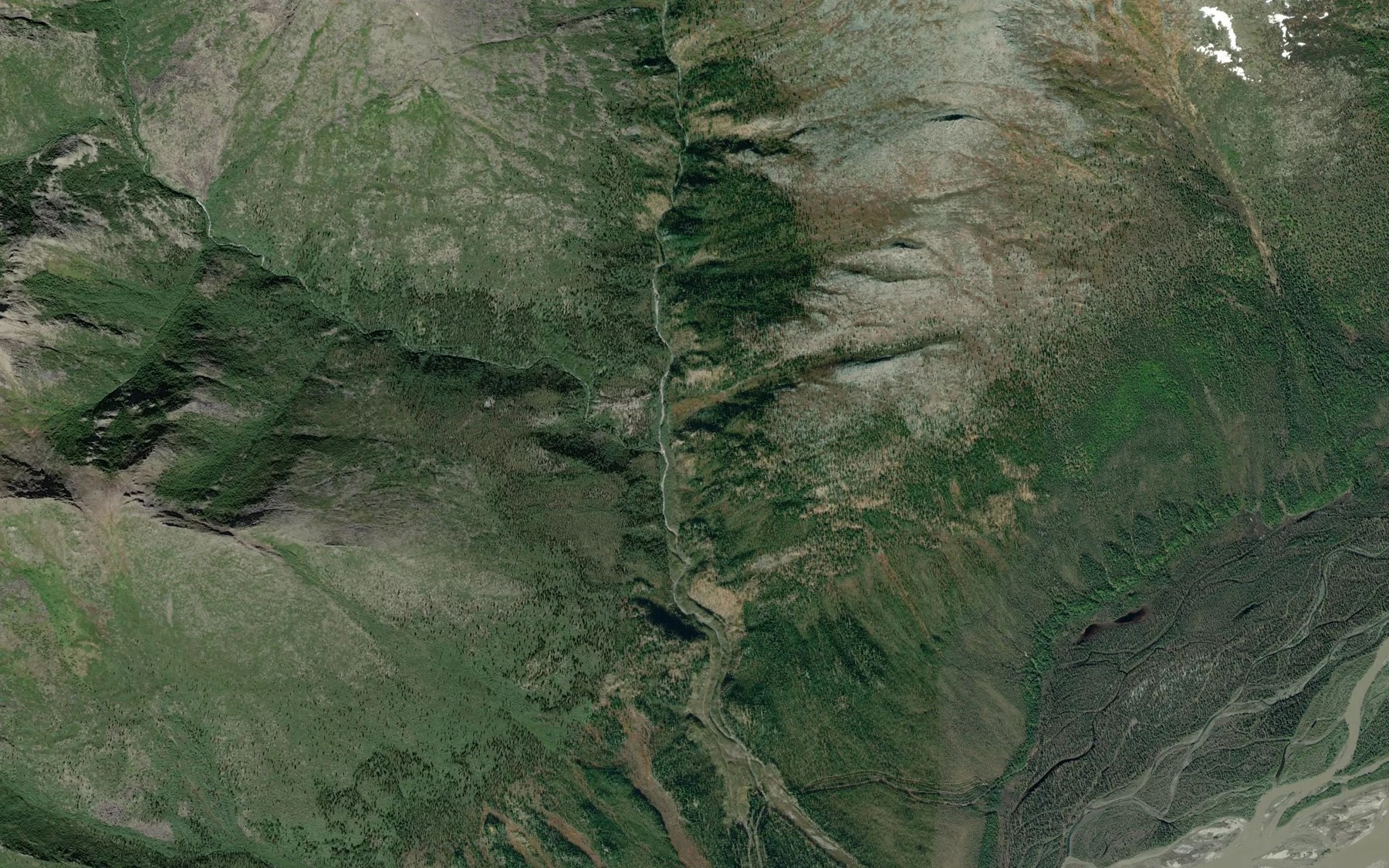 Satellite map of the Quartz Creek