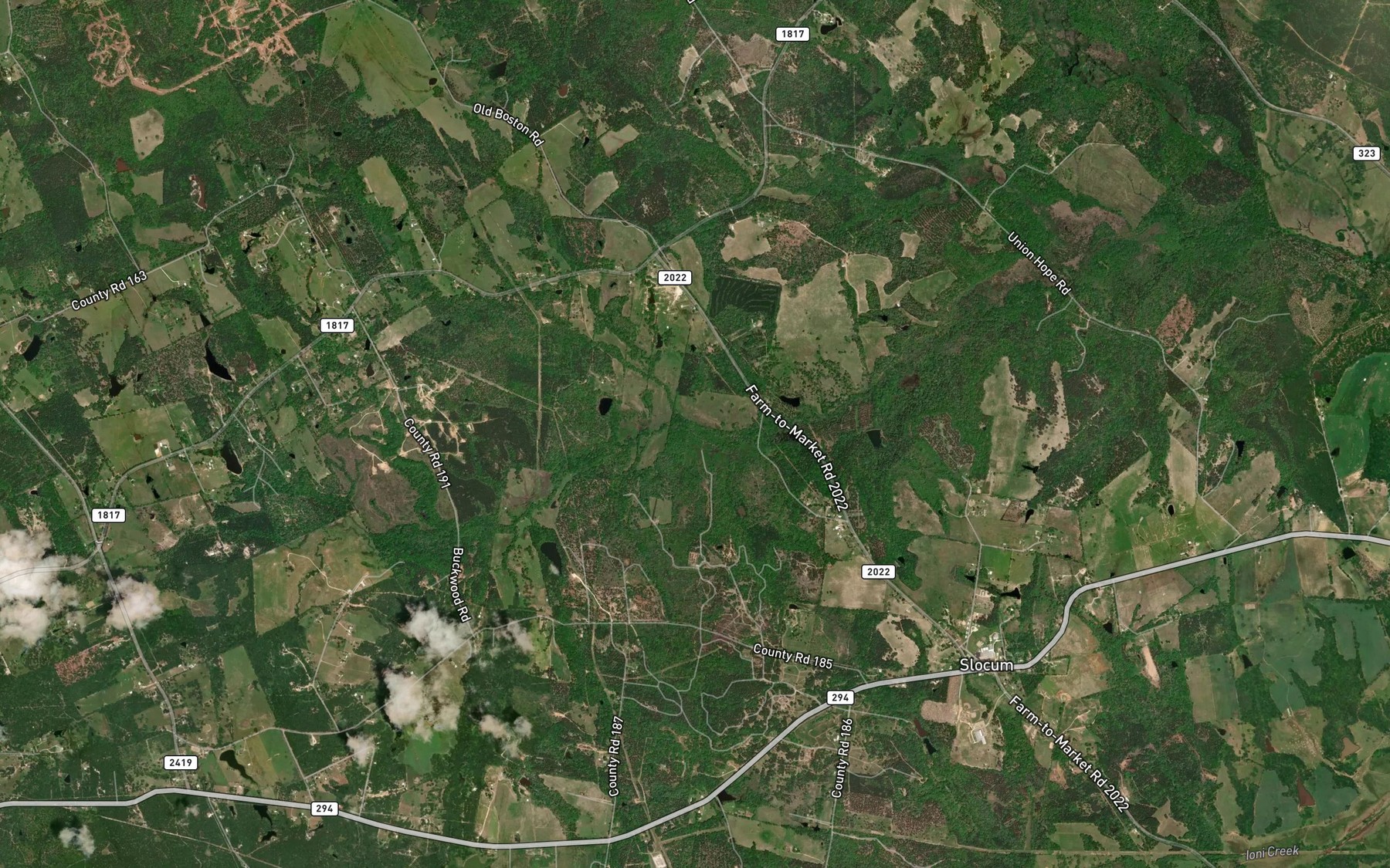 Satellite map of the Mays Lake