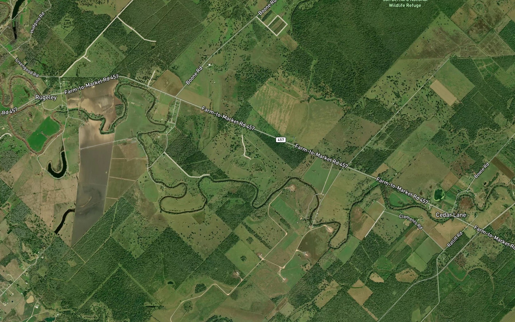 Satellite map of the Coon Lake