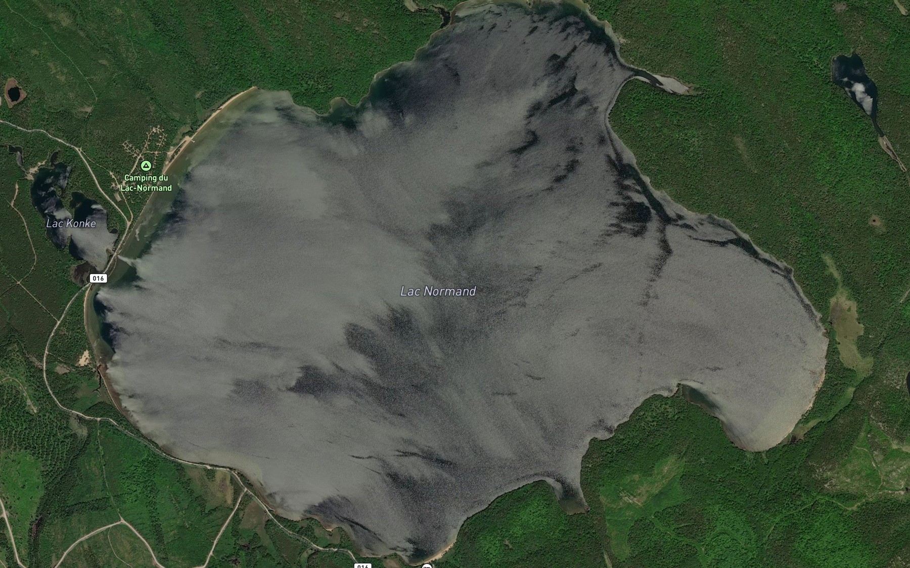 Satellite map of the Lac Normand
