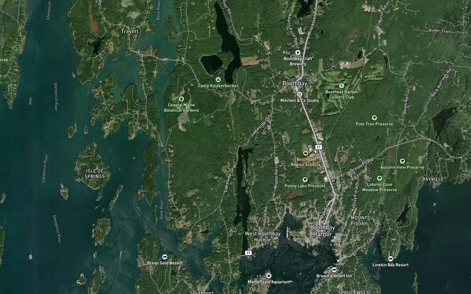 Satellite map of the Campbell Creek