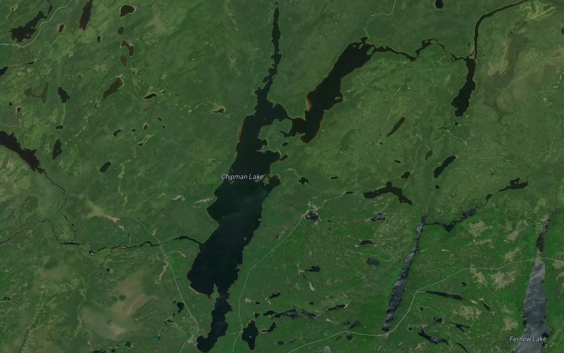 Satellite map of the Chipman Lake
