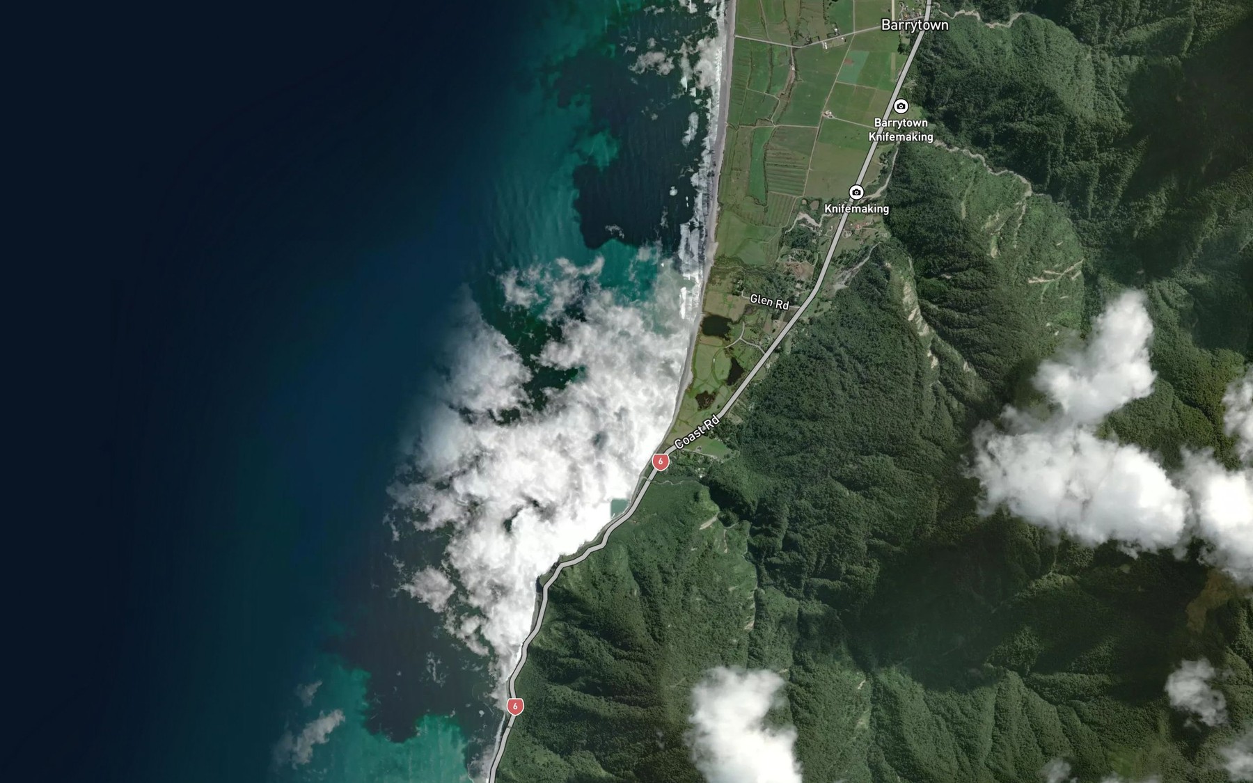Satellite map of the Bakers Creek