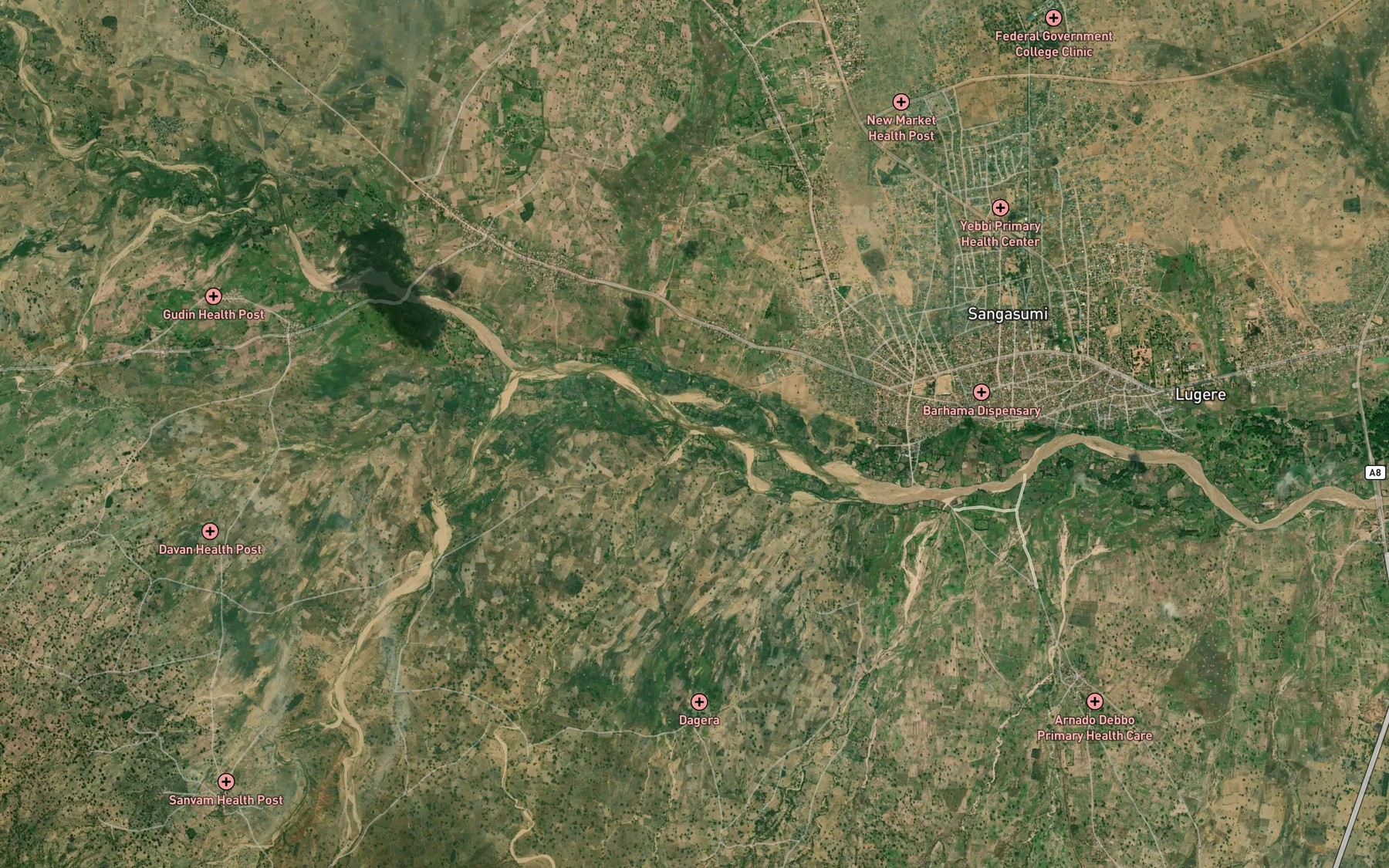 Satellite map of the RiverPika