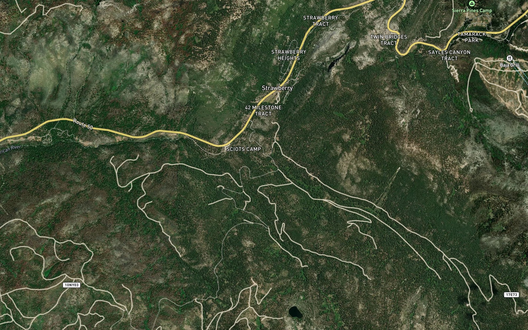 Satellite map of the Cody Creek