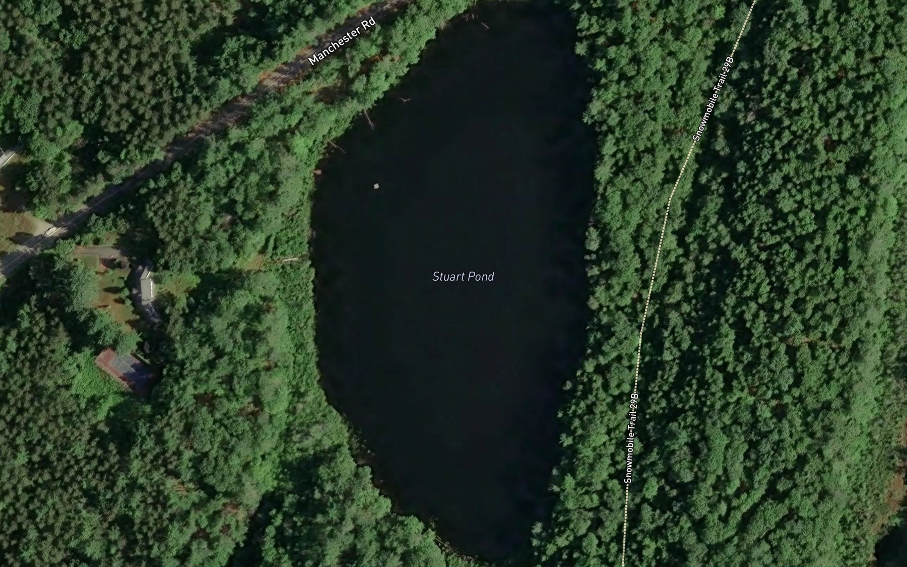 Satellite map of the Stuart Pond