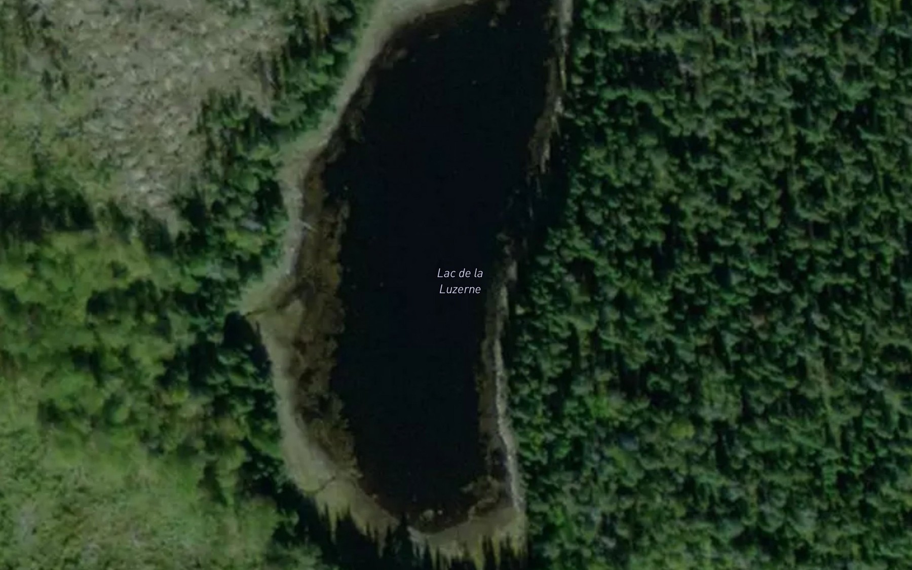 Satellite map of the Lac de la Luzerne