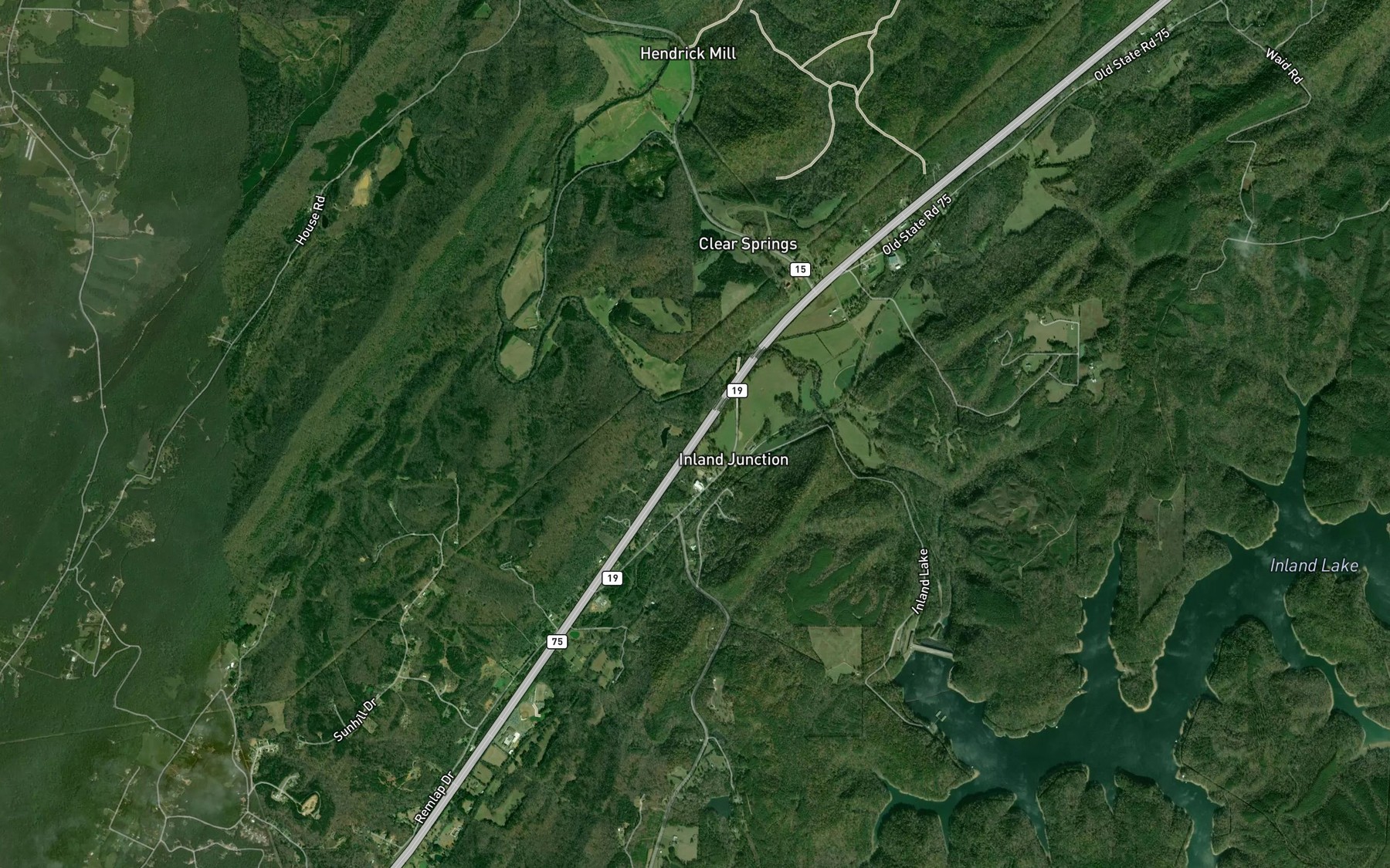 Satellite map of the Campbell Creek