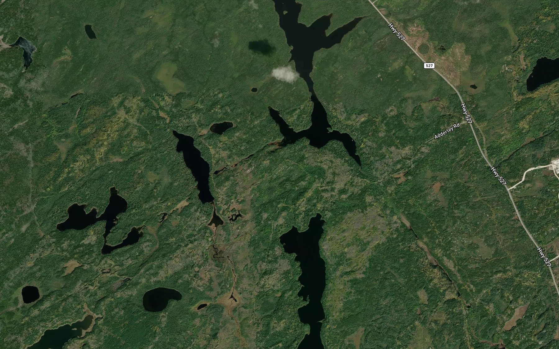 Satellite map of the Pace Creek