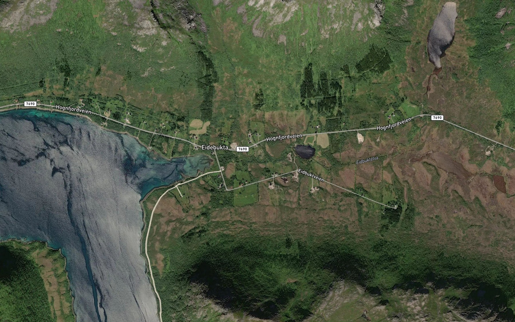 Satellite map of the Eidbuktelva