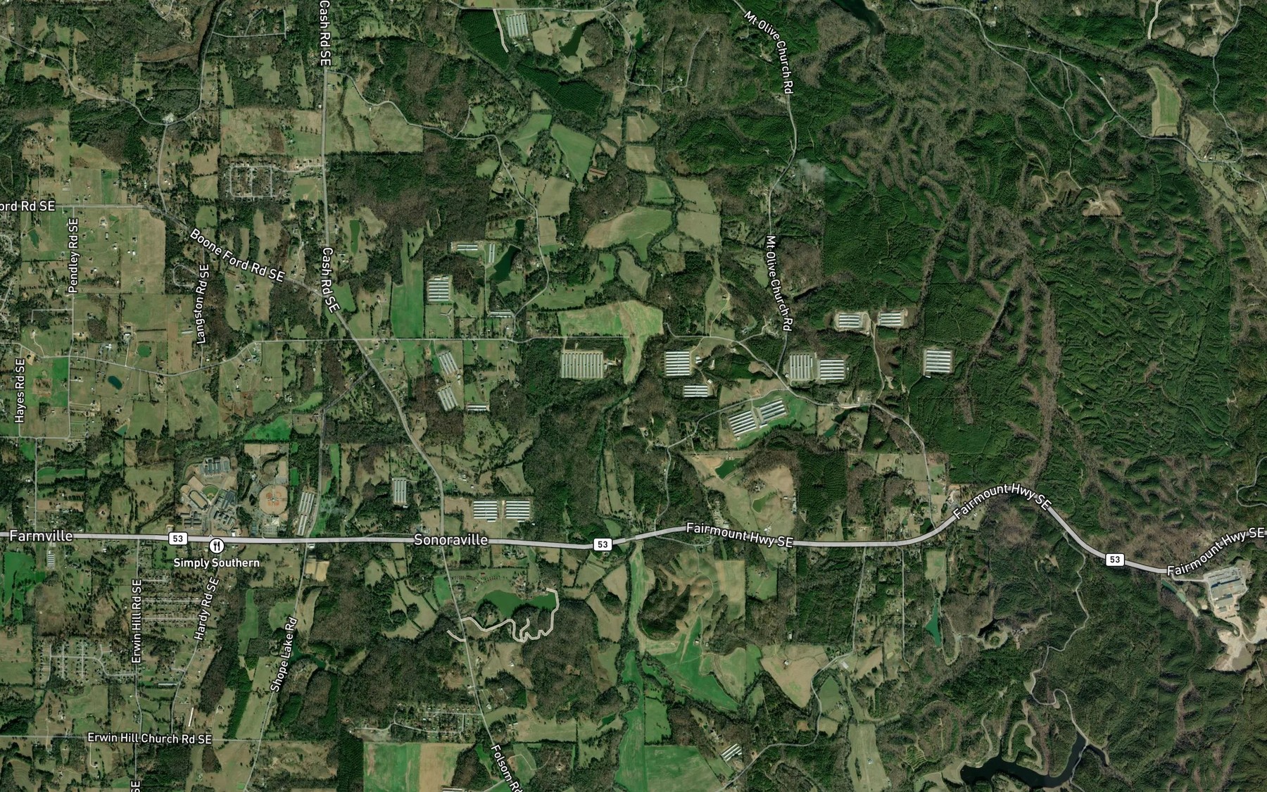 Satellite map of the Jacks Creek