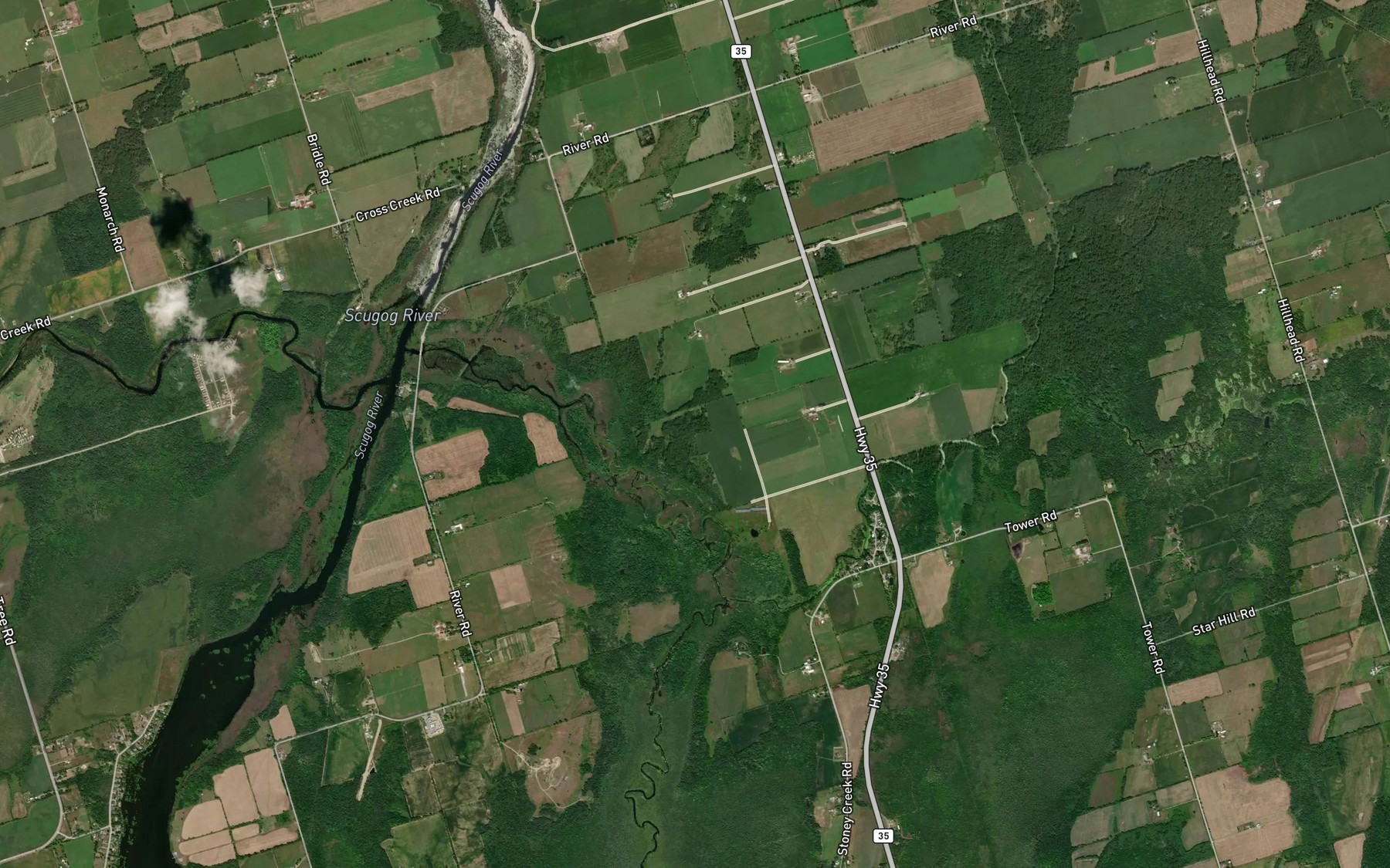 Satellite map of the Stony Creek