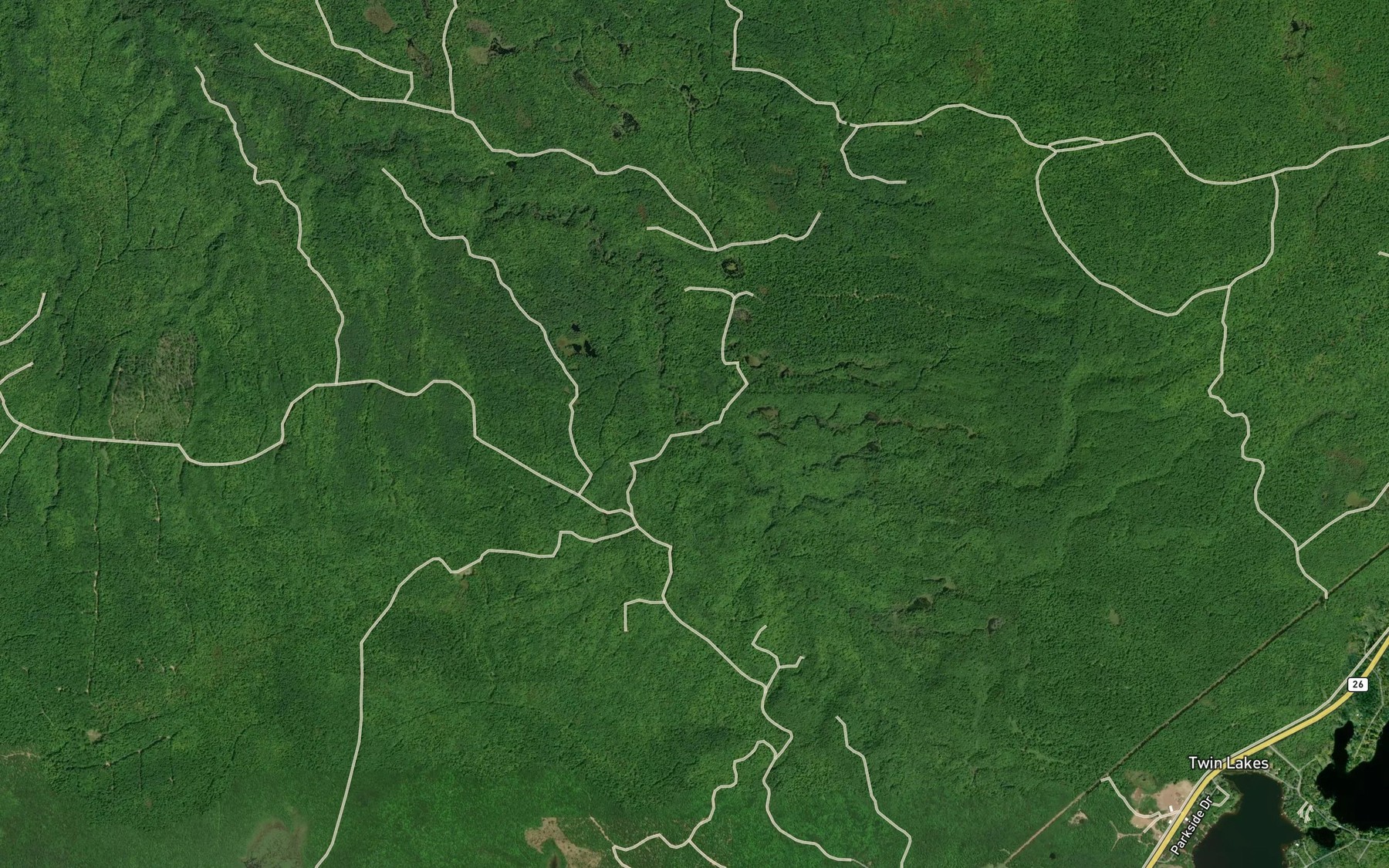 Satellite map of the Butch Creek