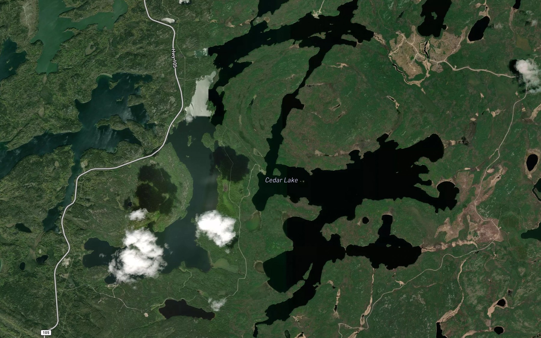 Satellite map of the Cedar Lake