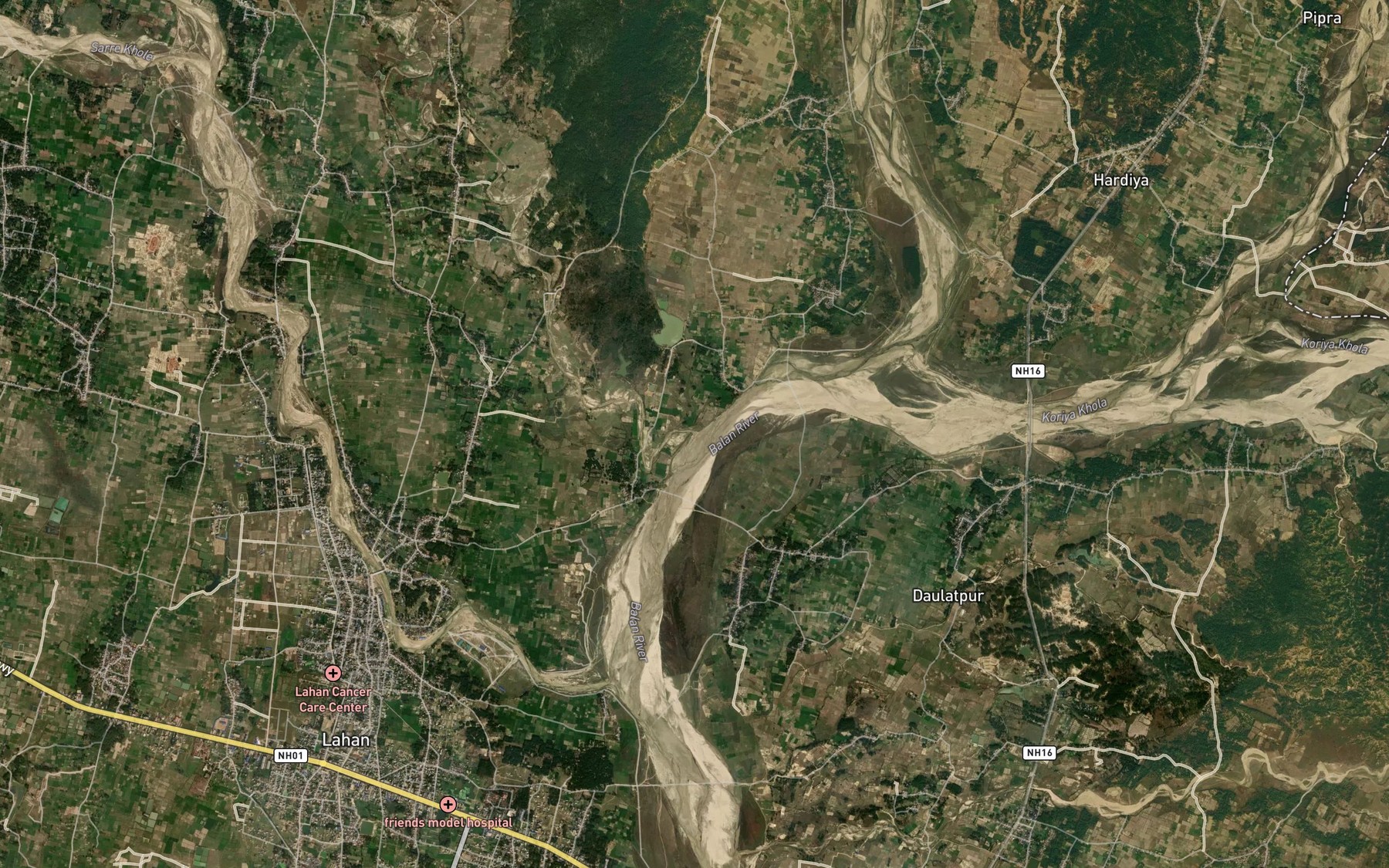 Satellite map of the Mutani Nadi