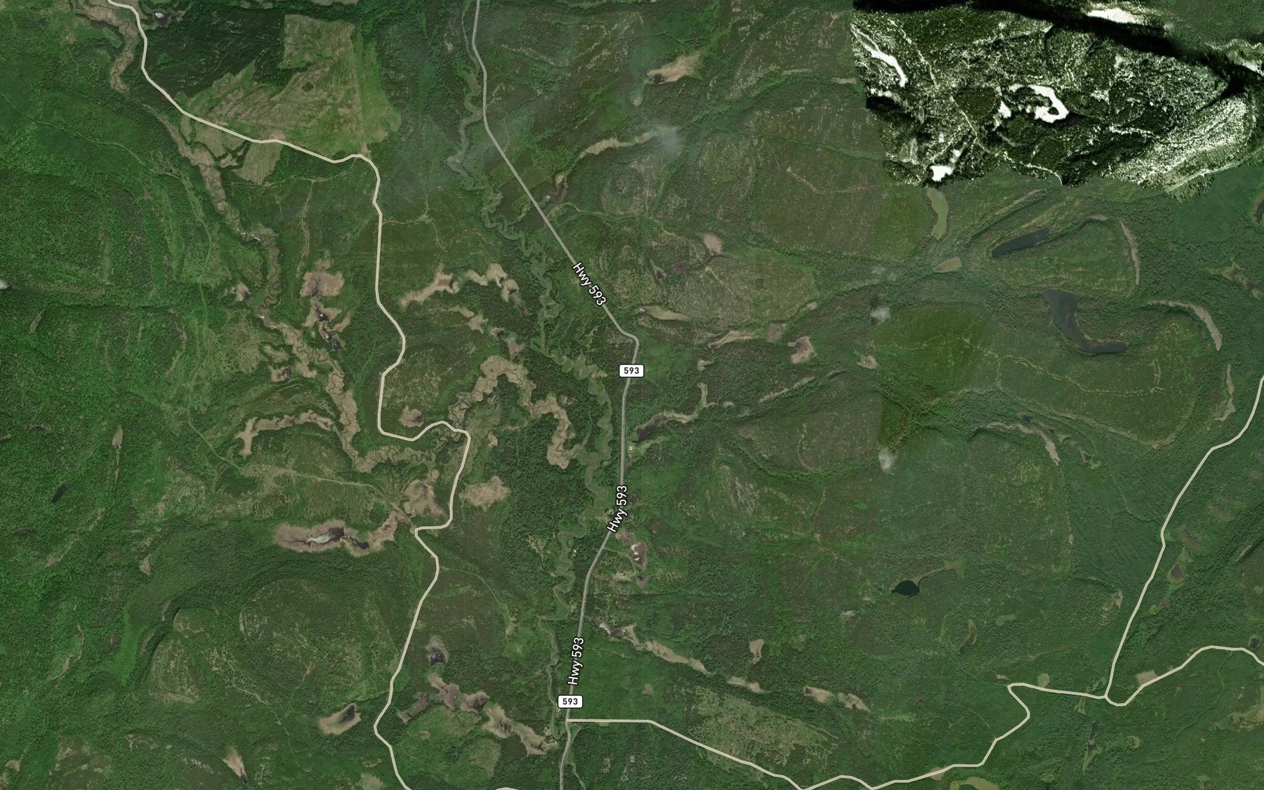 Satellite map of the Sunset Creek