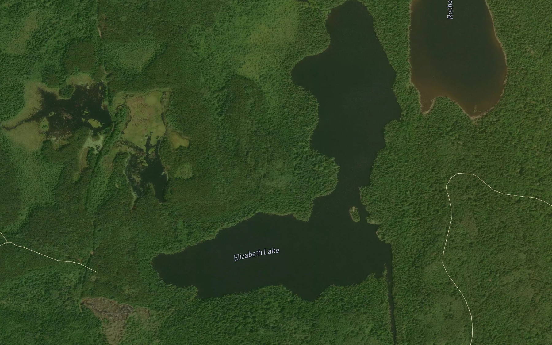Satellite map of the Elizabeth Lake