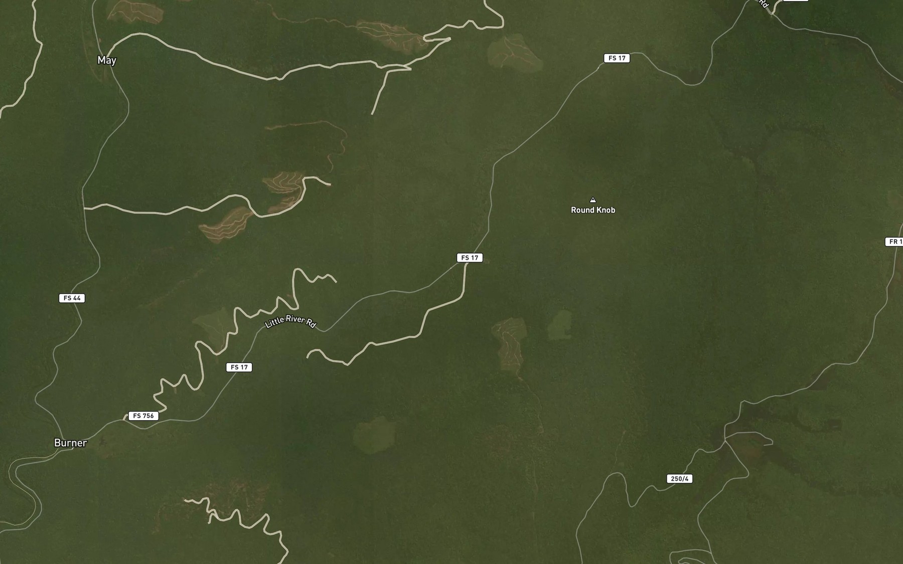Satellite map of the Clubhouse Run