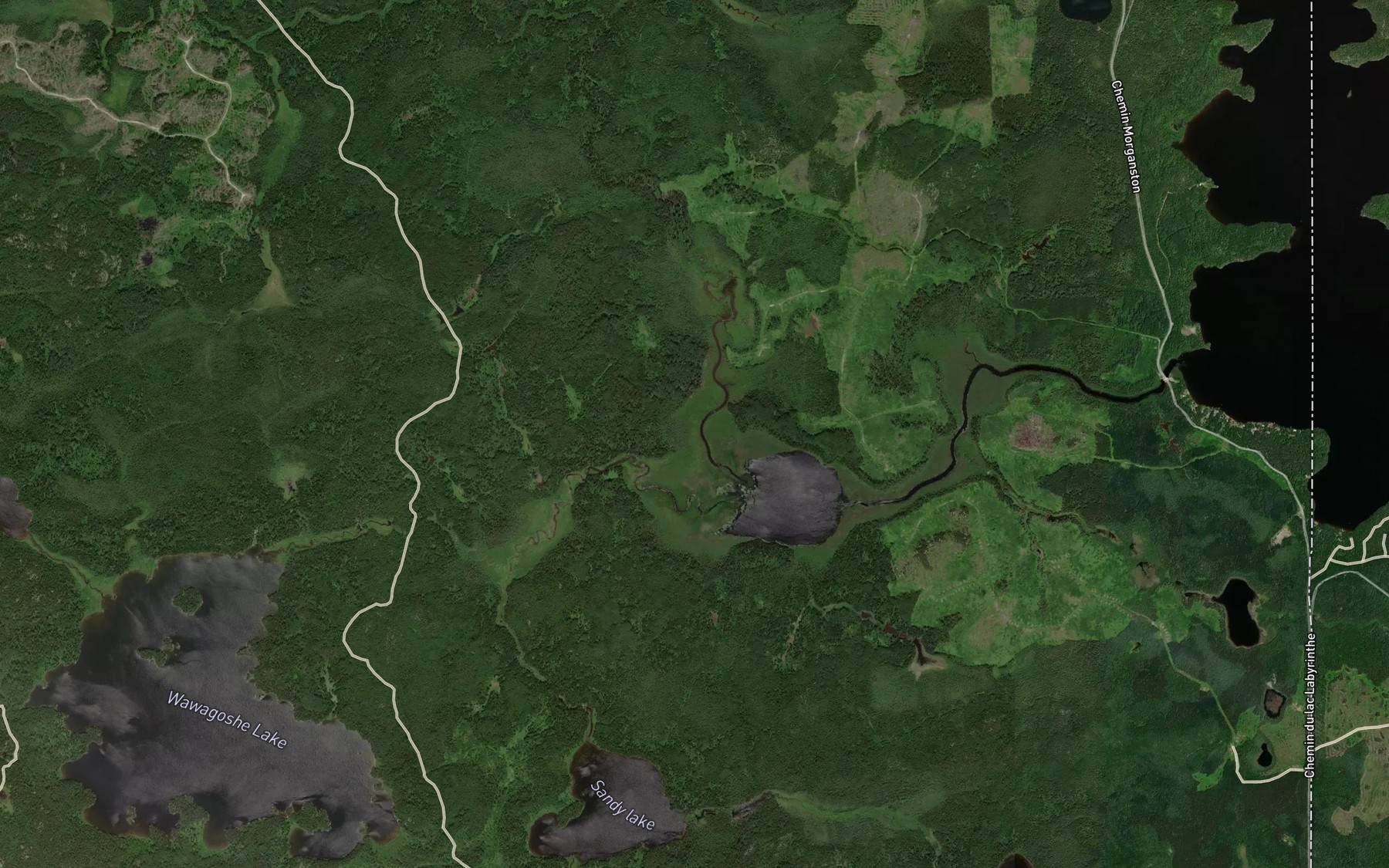 Satellite map of the Mist Creek