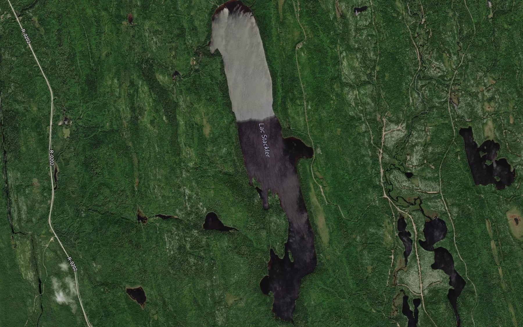Satellite map of the Lac Stackler