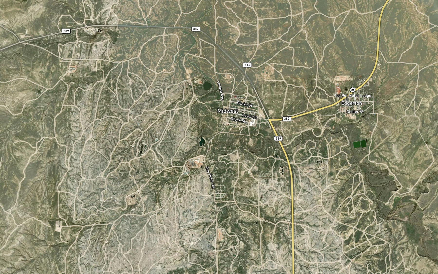 Satellite map of the Wyoming Associated Reservoir Number 17
