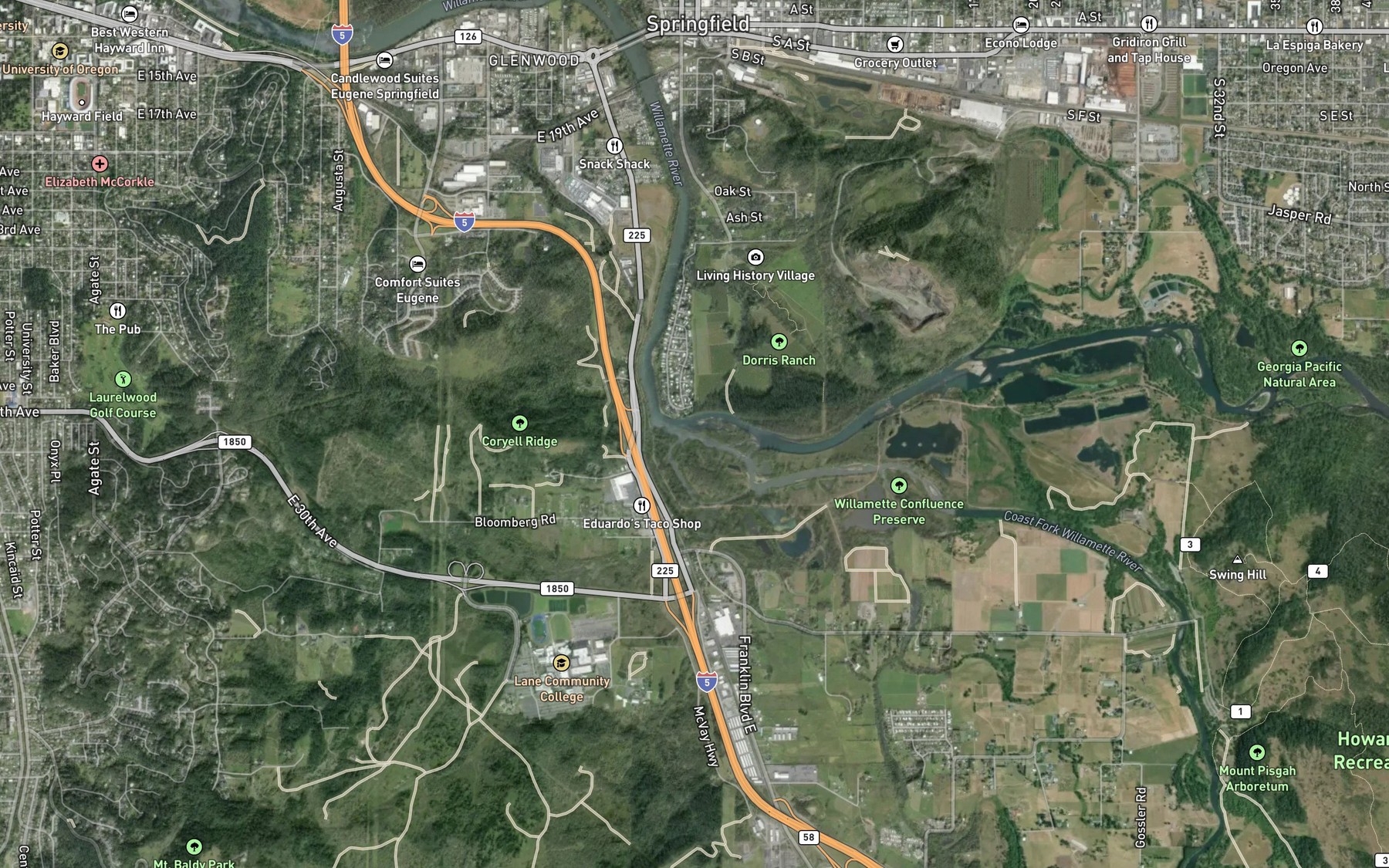 Satellite map of the Osprey Bay