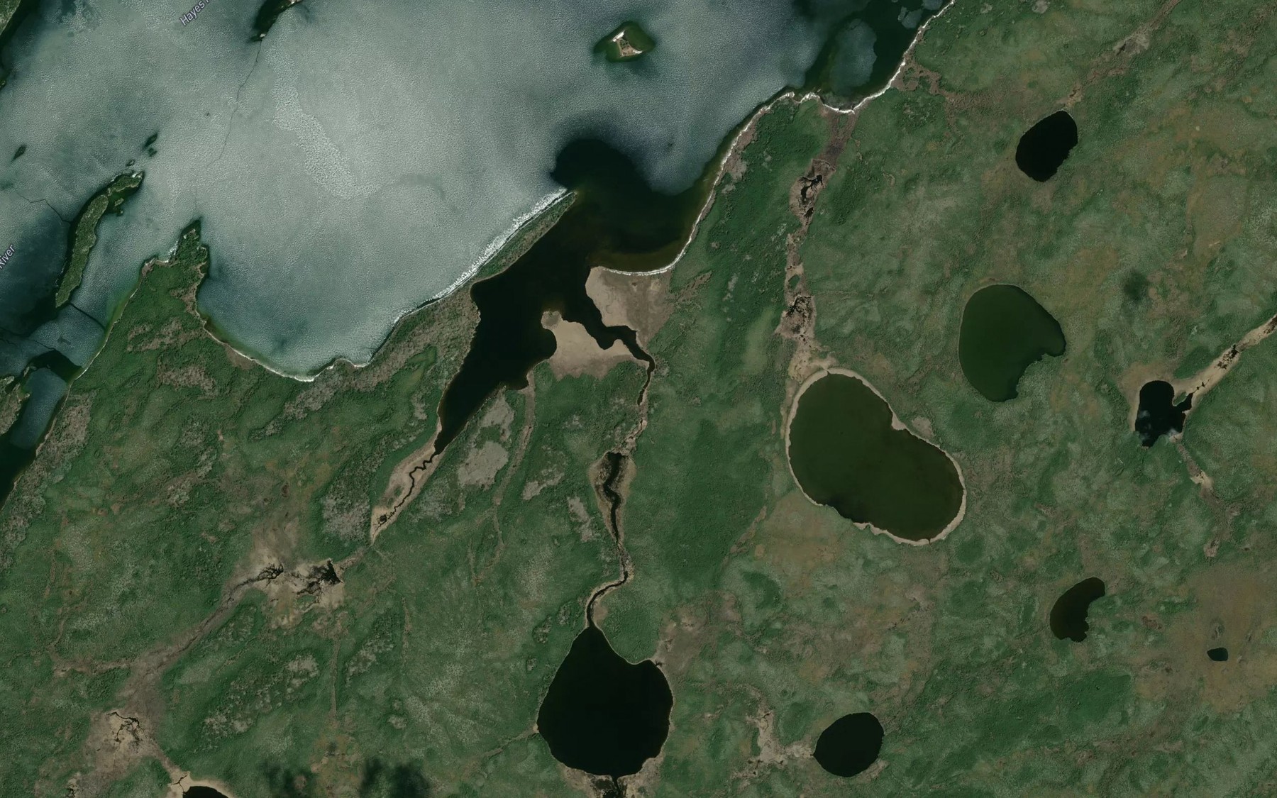 Satellite map of the Kaneesatiki River
