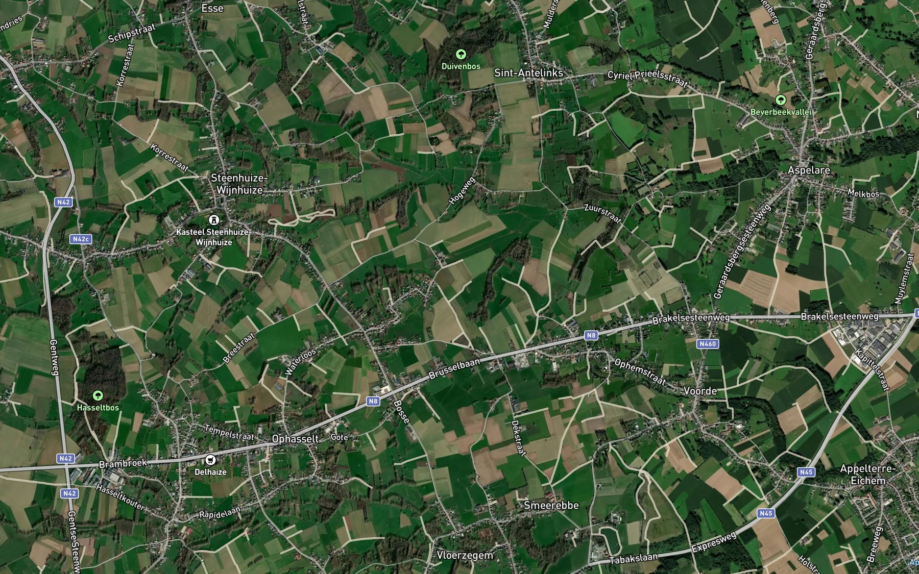 Satellite map of the Leenbroekbeek