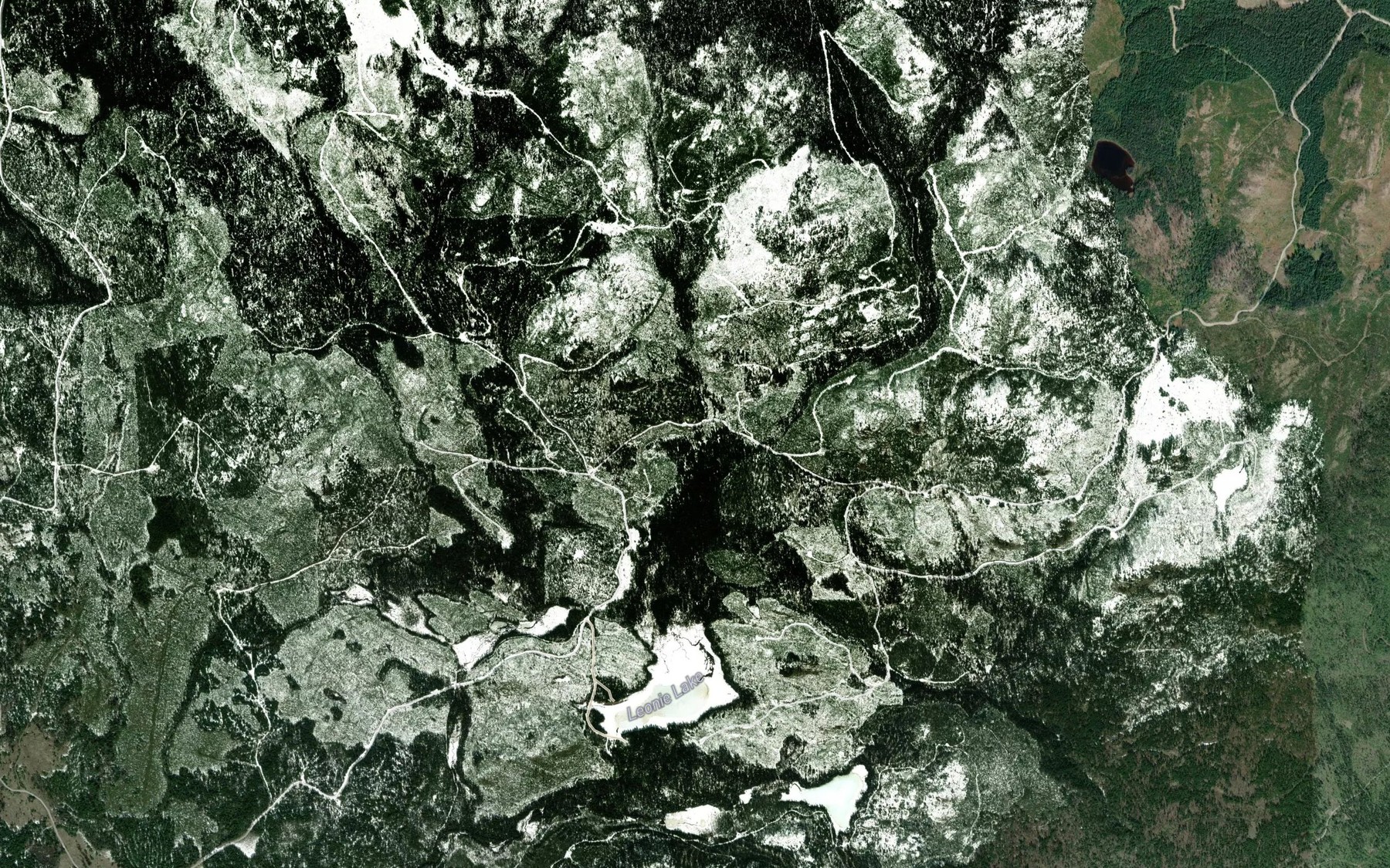 Satellite map of the Willow Creek