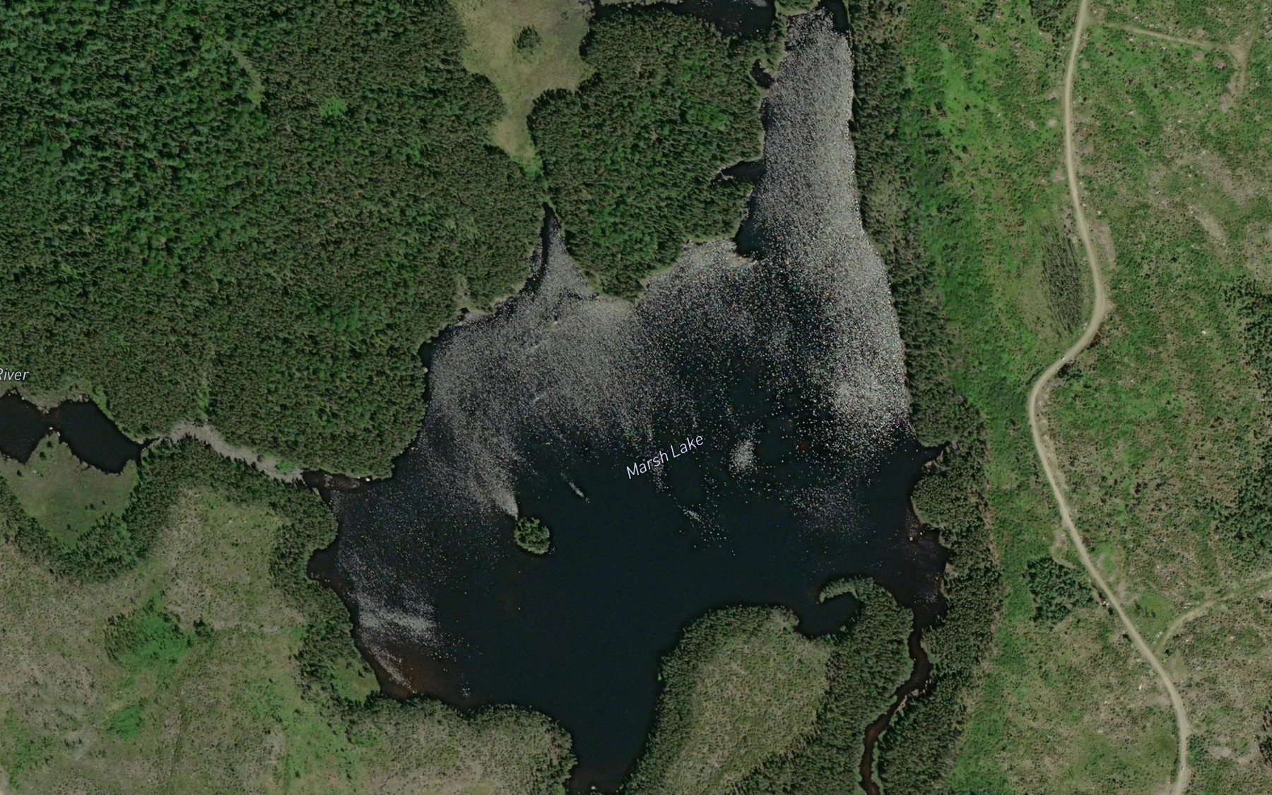 Satellite map of the Marsh Lake