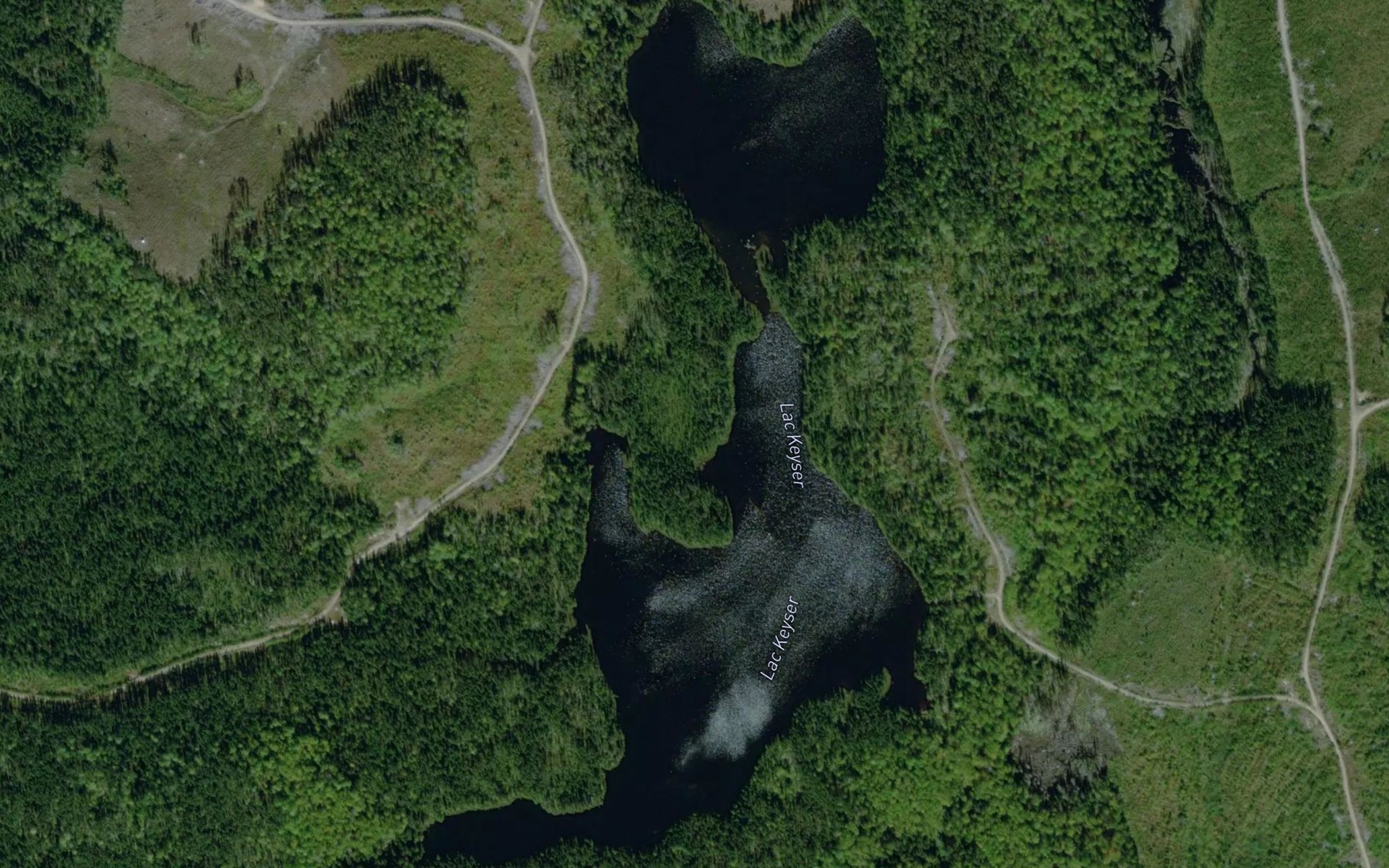 Satellite map of the Lac Keyser