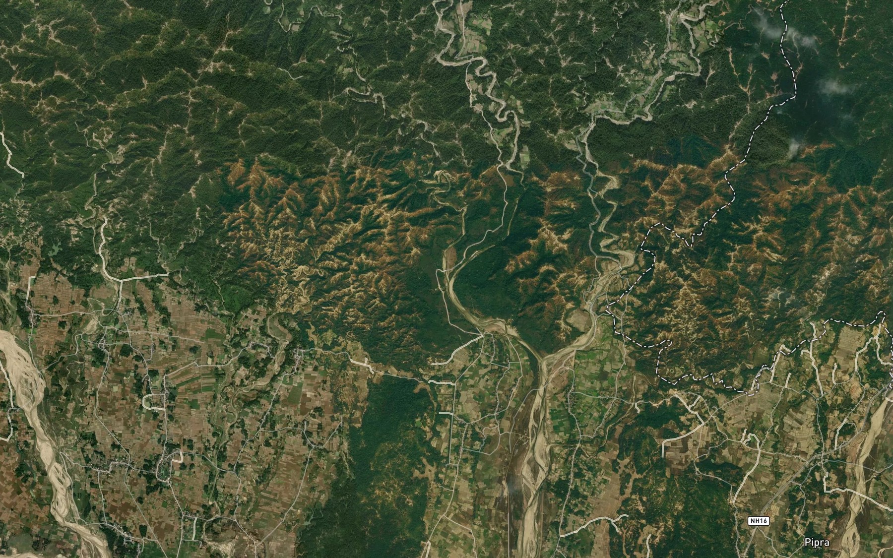 Satellite map of the Betaha Khola