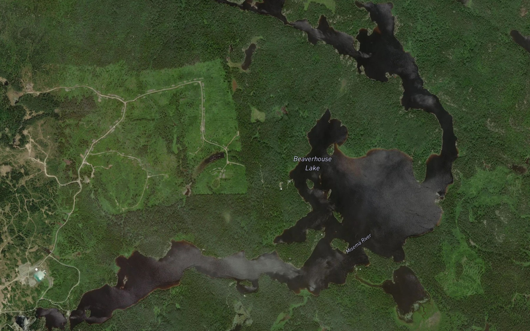 Satellite map of the Beaverhouse Lake