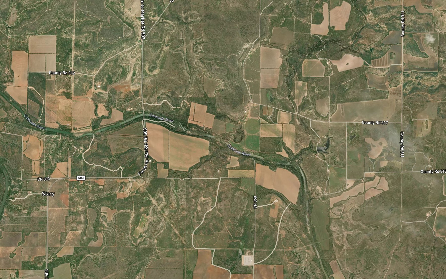 Satellite map of the Mercer Creek