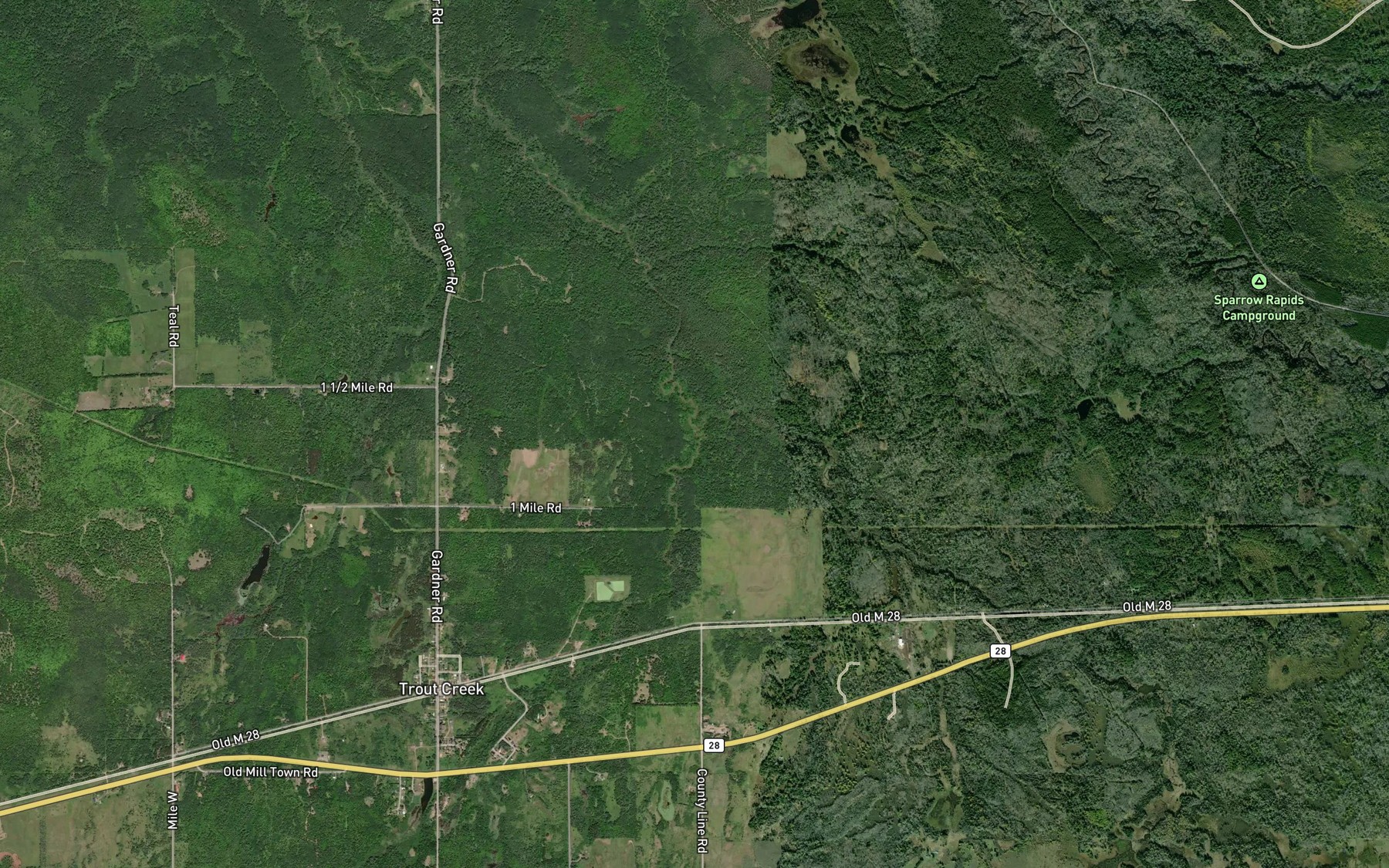 Satellite map of the Dover Creek