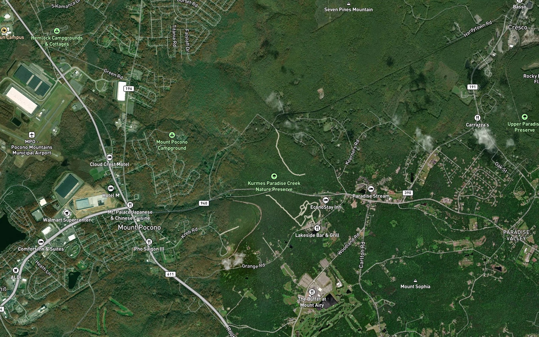 Satellite map of the Tank Creek