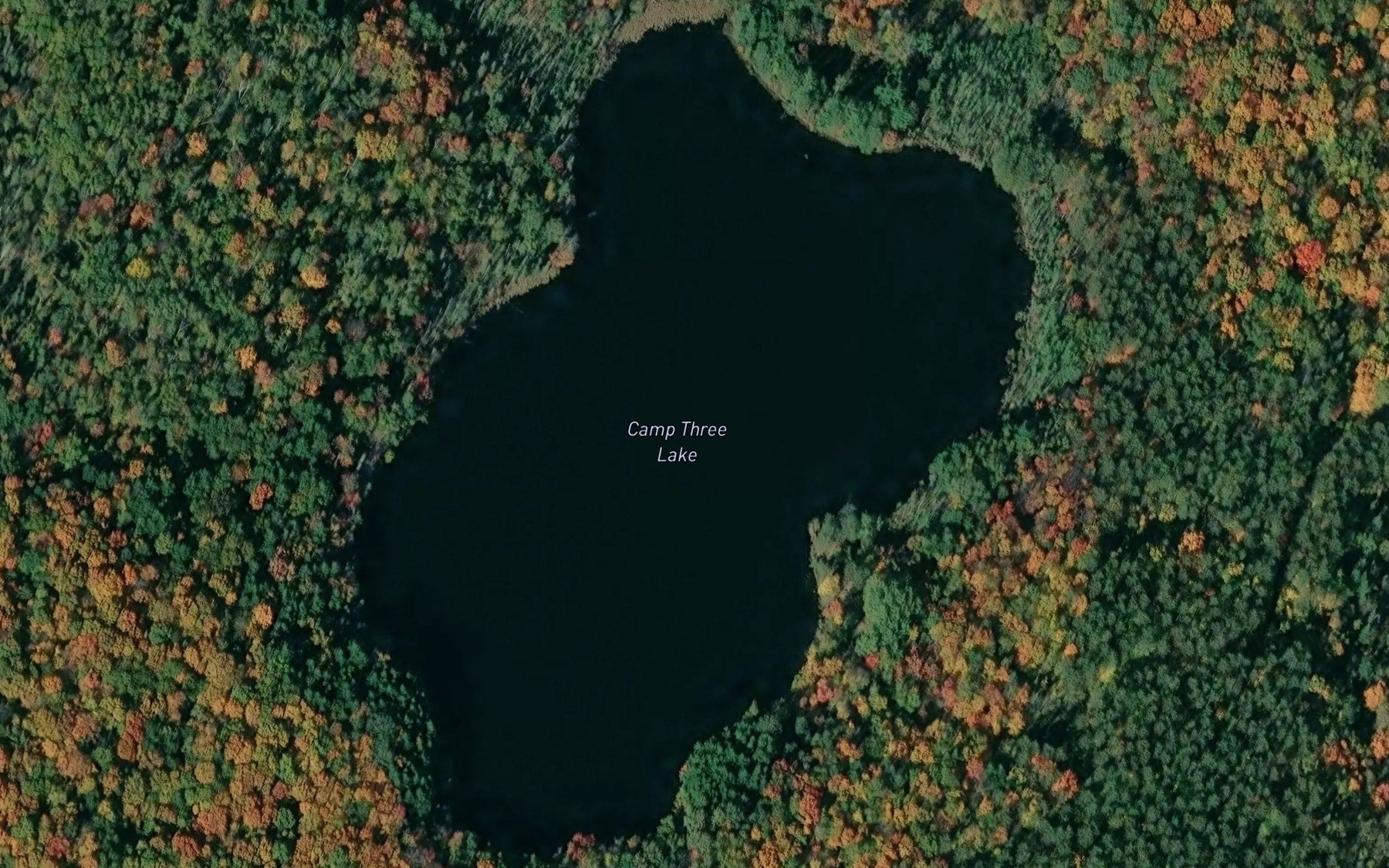 Satellite map of the Camp Three Lake