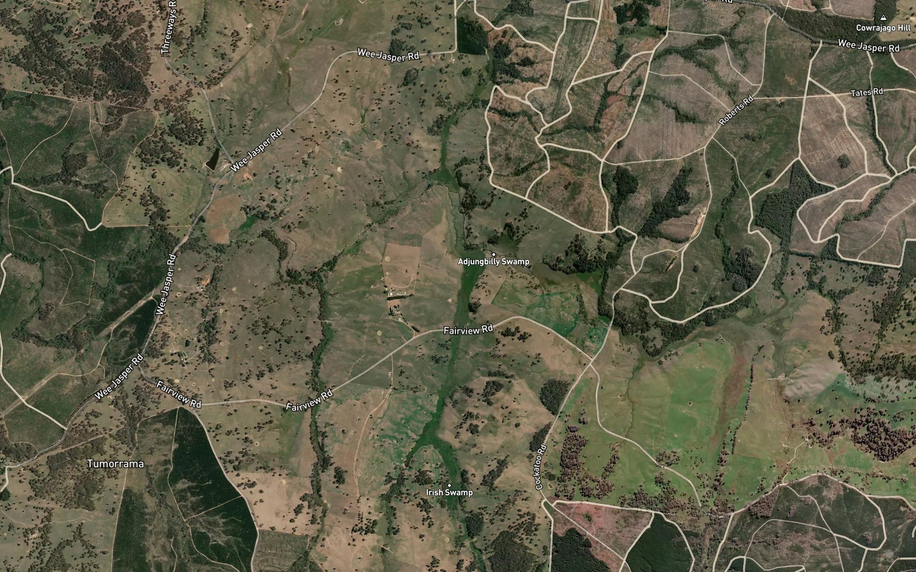 Satellite map of the Irish Creek