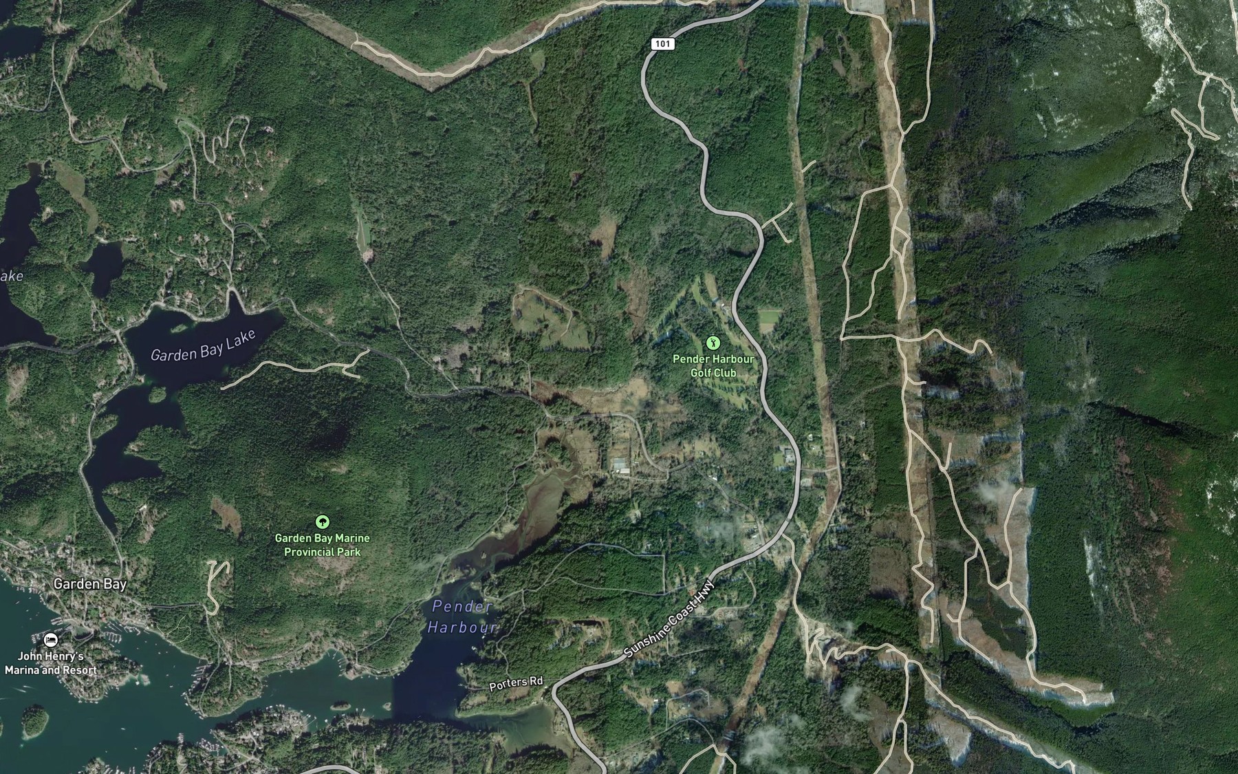 Satellite map of the Myers Creek
