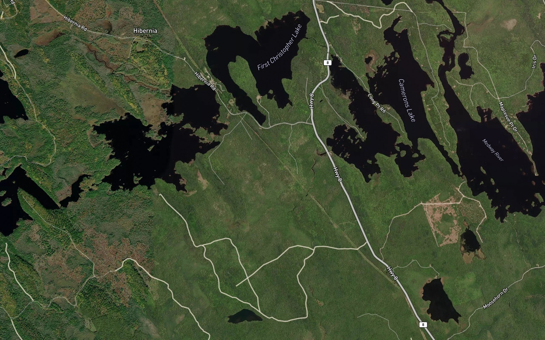 Satellite map of the Verge Brook