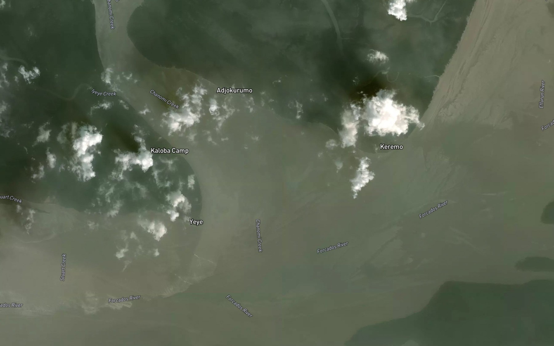 Satellite map of the Chanomi Creek