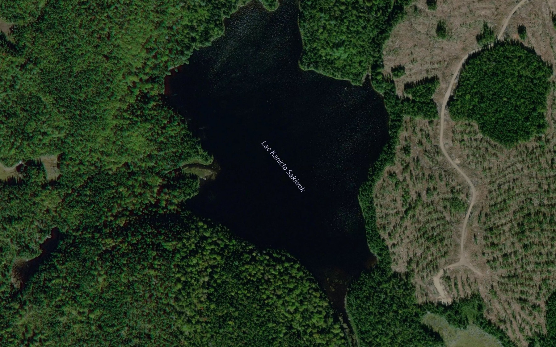 Satellite map of the Lac Kanicto Sakiwok
