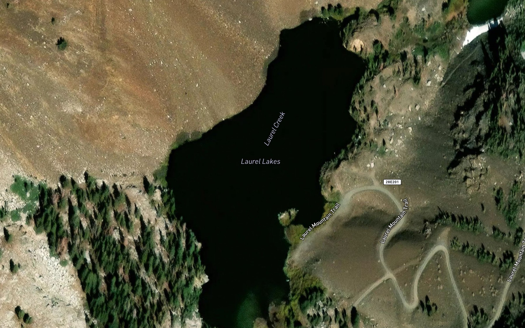 Satellite map of the Laurel Lakes